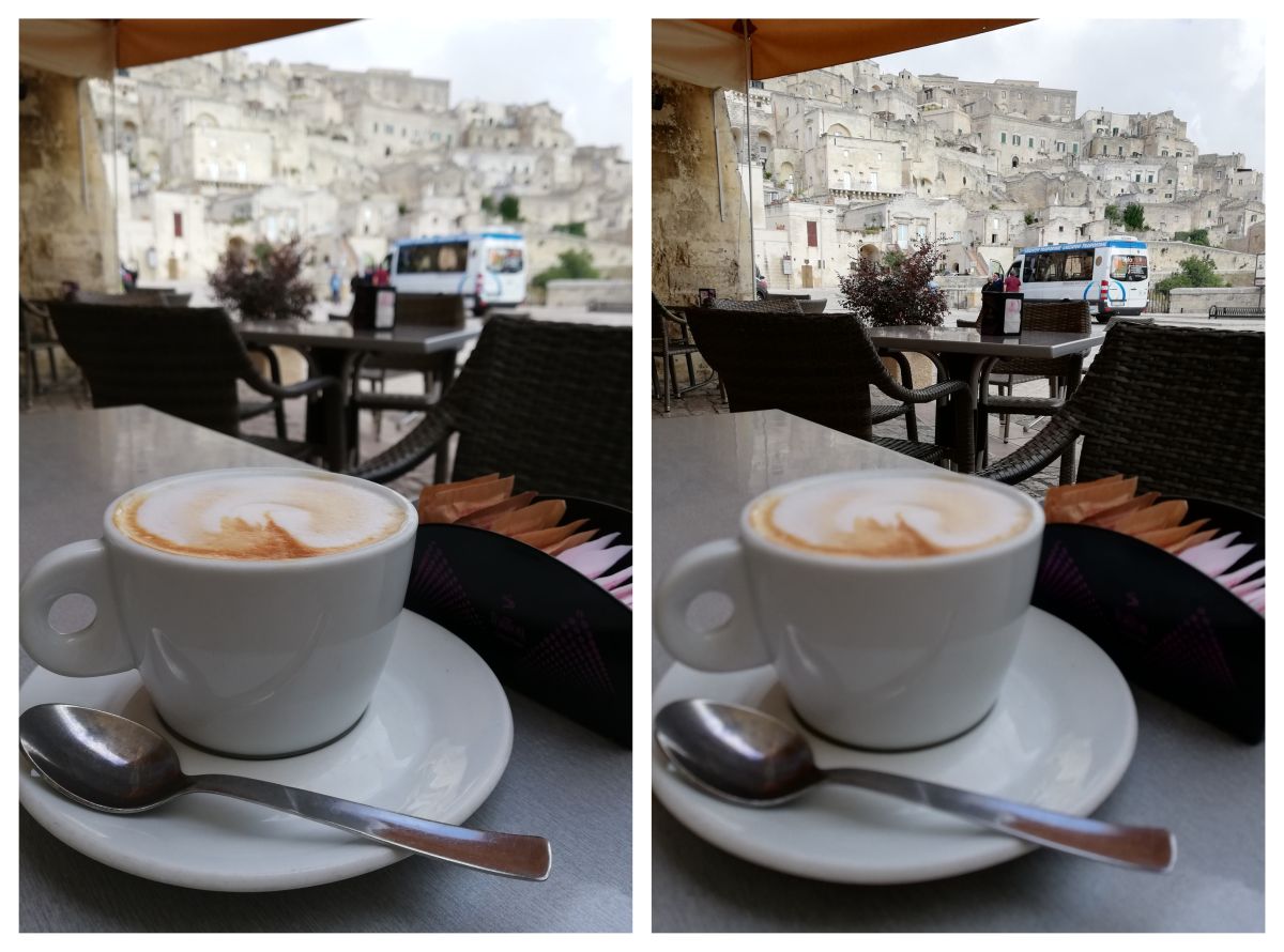 italian food cappuccino matera view