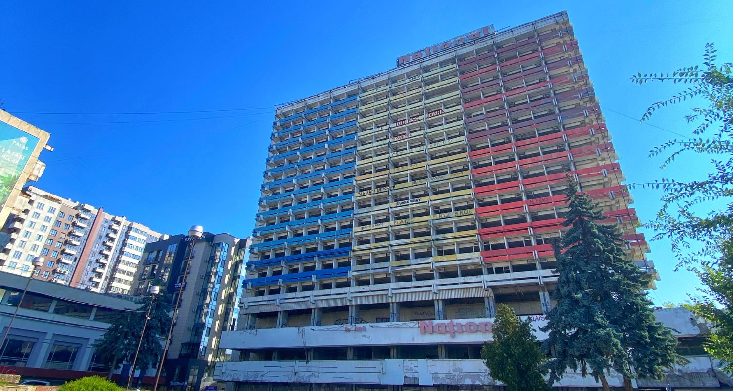 transnistria National Hotel in Chisinau, once a beauty, now in ruins...